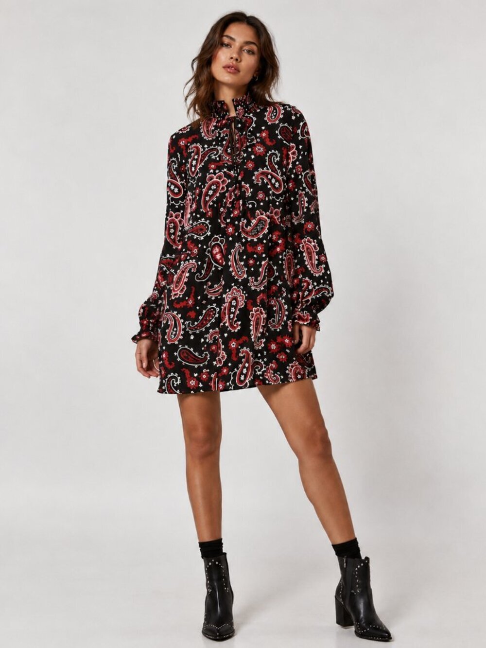 The Kooples Western Paisley Print Mini Dress S NWT